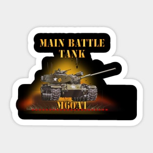 Main Battle Tank - M60A1 w Fire- Right Face X 300 Sticker